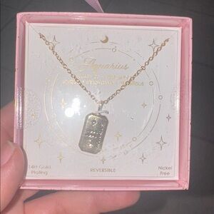 14k Gold Plating Zodiac Sign Astrology Necklace aquarius